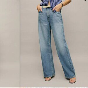 Reformation Palmer Lived-in Baggy Jeans Blue - Size 26